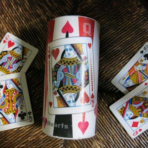 Christmas Queen Of Hearts Candle, Poker Candle,  Red Black Tarot Card Candle